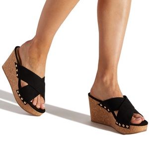 Jil Cork Detailed Wedge